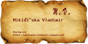 Miklóska Vladimir névjegykártya